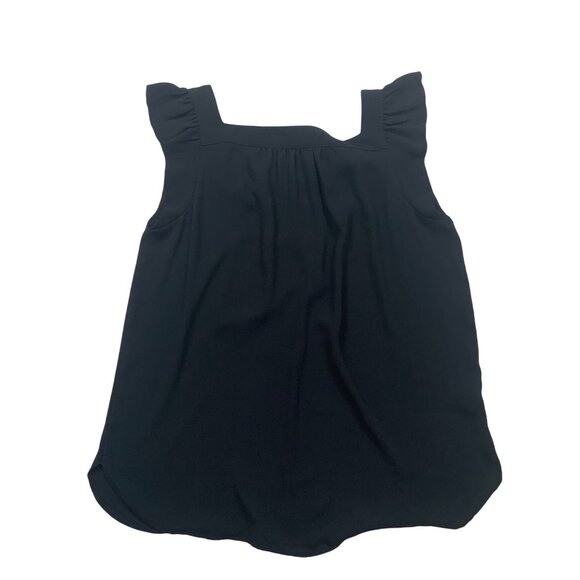 Loft XS Black Ruffle Sleeve Blouse Button Detail - Picture 2 of 6